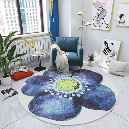 Rynx | Multicolored Bedroom Rug Children Flower Rug Cotton Machine Wash Animal Friendly Area Rug