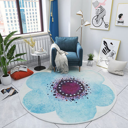 Rynx | Multicolored Bedroom Rug Children Flower Rug Cotton Machine Wash Animal Friendly Area Rug