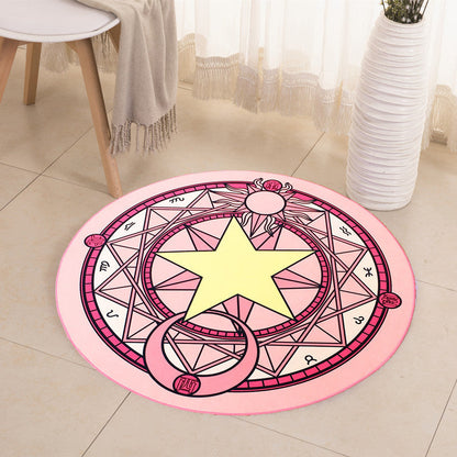 Rynx | Educational Cartoon Rug Multi Colored Pattern Carpet Machine Washable Pet Friendly Non-Slip Back Rug for Kids Room