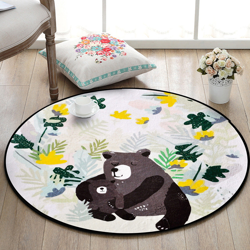 Rynx | Beautiful Kids Rug Multi Color Animal and Botanical Pattern Rug Pet Friendly Washable Non-Slip Rug for Playroom