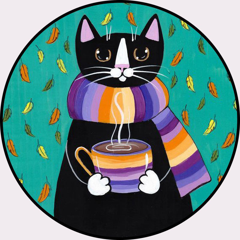 Rynx | Cool Multicolored Men's Cat Rug Polyester Cartoon Rug Pet-Friendly Non-Slip Washable Rug for the Bedroom