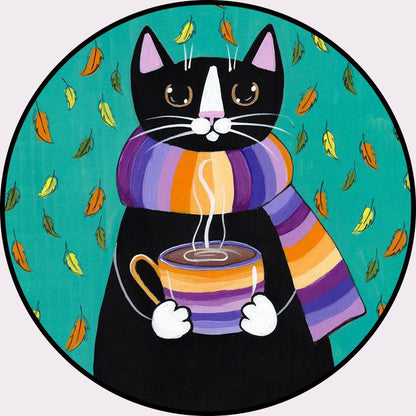 Rynx | Cool Multicolored Men's Cat Rug Polyester Cartoon Rug Pet-Friendly Non-Slip Washable Rug for the Bedroom