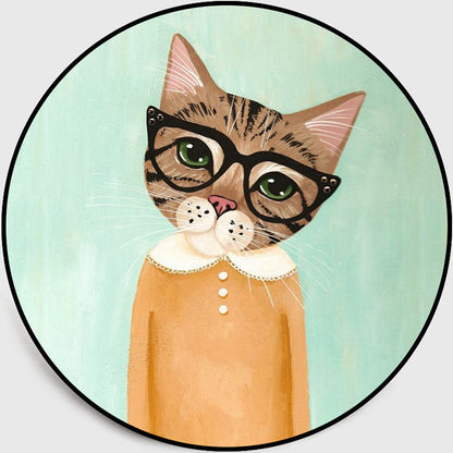 Rynx | Cool Multicolored Men's Cat Rug Polyester Cartoon Rug Pet-Friendly Non-Slip Washable Rug for the Bedroom