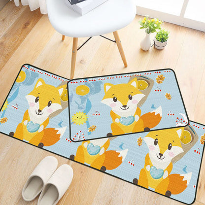 Rynx | Childlike Animal Pattern Carpet Multicolored Cartoon Carpet Synthetic Non-Slip Machine Washable Stain Resistant Carpet for the Children's Room