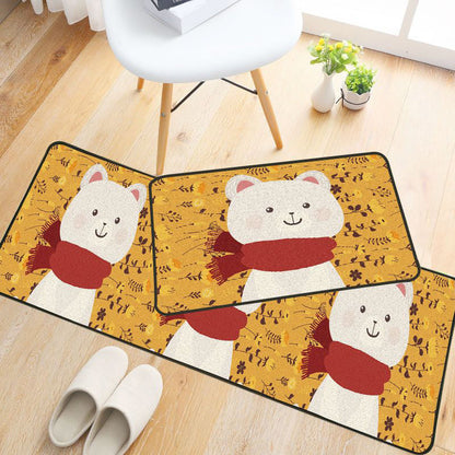 Rynx | Childlike Animal Pattern Carpet Multicolored Cartoon Carpet Synthetic Non-Slip Machine Washable Stain Resistant Carpet for the Children's Room