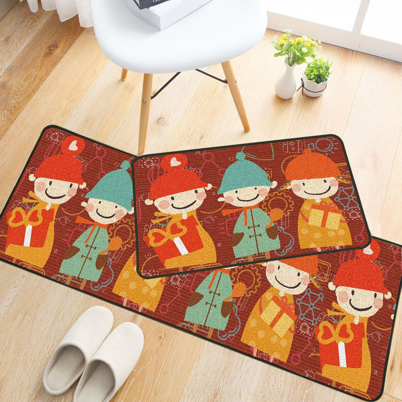 Rynx | Childlike Animal Pattern Carpet Multicolored Cartoon Carpet Synthetic Non-Slip Machine Washable Stain Resistant Carpet for the Children's Room