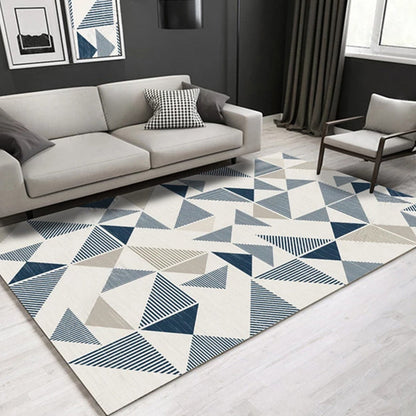 Rynx | Multi Color Modern Area Rug Synthetic Geometric Color Block Rug Machine Washable Stain Resistant Non-Slip Backing Carpet for Room