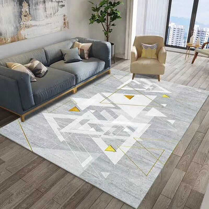 Rynx | Multi Color Modern Area Rug Synthetic Geometric Color Block Rug Machine Washable Stain Resistant Non-Slip Backing Carpet for Room