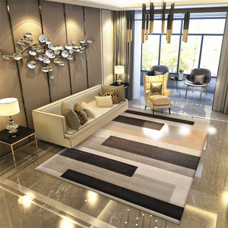 Rynx | Multi Color Modern Area Rug Synthetic Geometric Color Block Rug Machine Washable Stain Resistant Non-Slip Backing Carpet for Room
