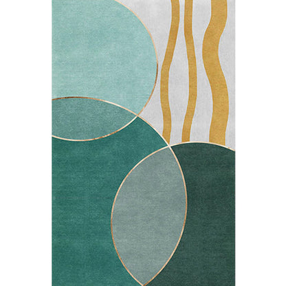 Rynx | Retro Abstract Line Art Rug Multicolored Mid-Century Rug Synthetic Washable Stain Resistant Non-Slip Rug for the Living Room