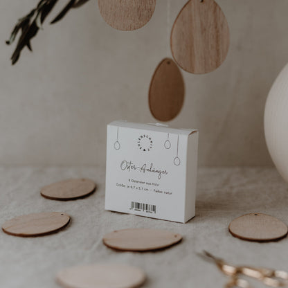 Rynx | Wooden Hangers Eggs 8-Piece Set Natural Color
