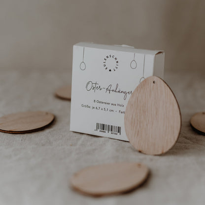 Rynx | Wooden Hangers Eggs 8-Piece Set Natural Color