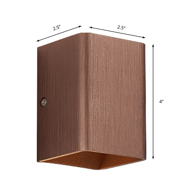 Rynx | Cubist Metal Up and Down Wall Lamp Contemporary Bronze/Gold/White LED Wall Light for Living Room