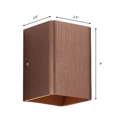 Rynx | Cubist Metal Up and Down Wall Lamp Contemporary Bronze/Gold/White LED Wall Light for Living Room