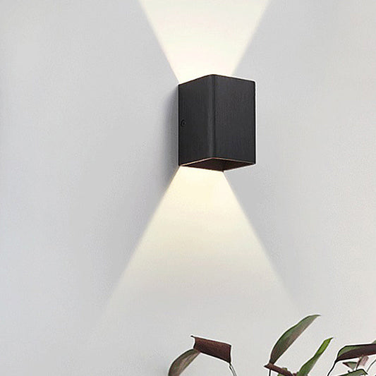 Rynx | Cubist Metal Up and Down Wall Lamp Contemporary Bronze/Gold/White LED Wall Light for Living Room