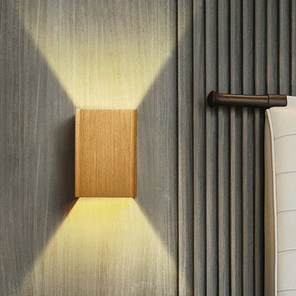 Rynx | Cubist Metal Up and Down Wall Lamp Contemporary Bronze/Gold/White LED Wall Light for Living Room