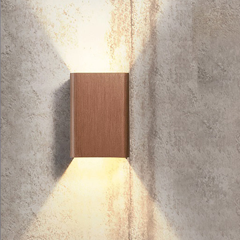 Rynx | Cubist Metal Up and Down Wall Lamp Contemporary Bronze/Gold/White LED Wall Light for Living Room