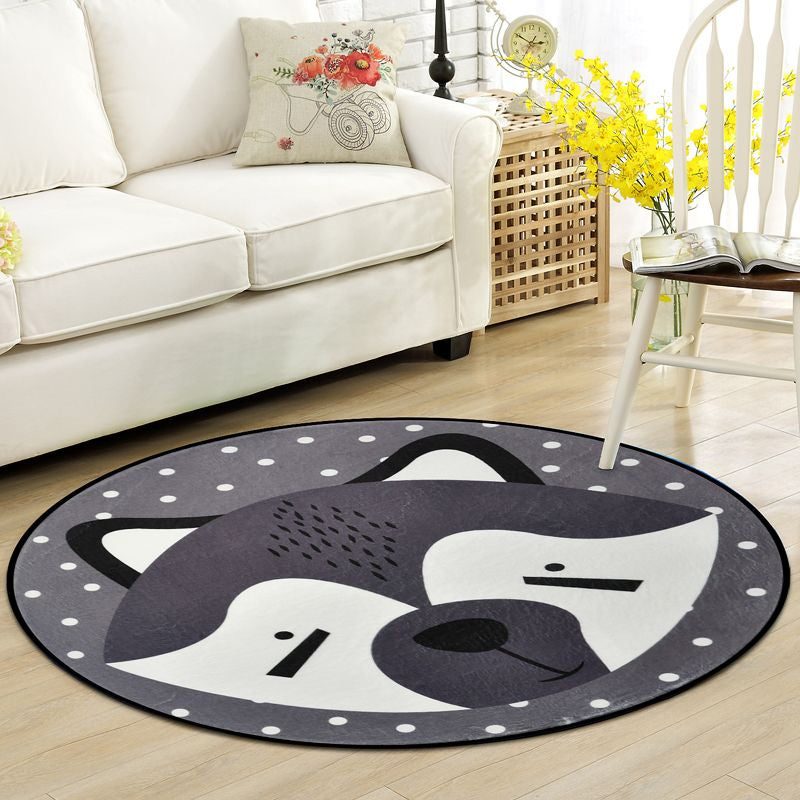 Rynx | Creative Cartoon Area Rug Multi Colors Animals with Dotted Background Carpet Washable Pet Friendly Non-Slip Rug for Children's Room