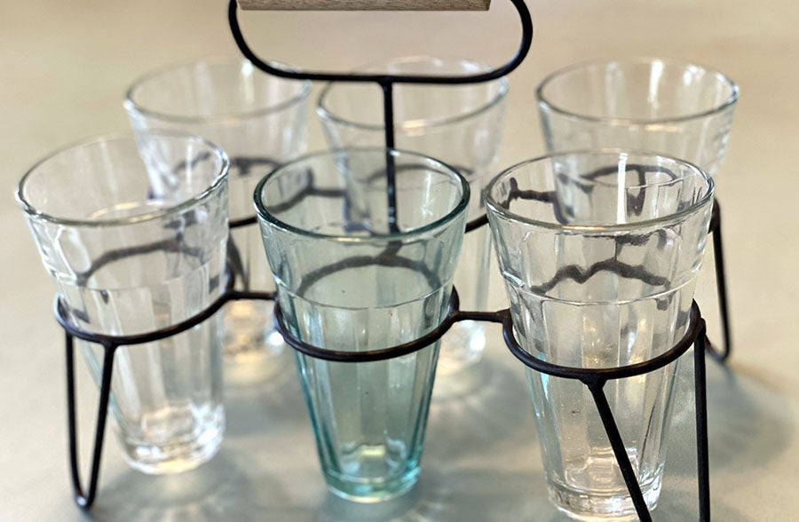 Rynx | Rustic parfait caddy with glasses