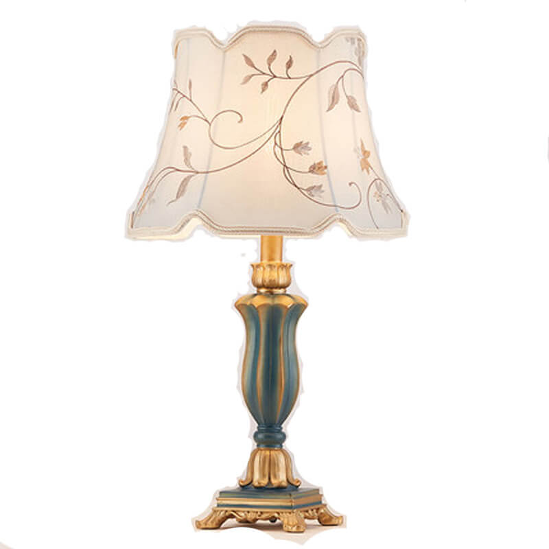 Rynx | Round Fabric Resin Base Classic 1-Light Table Lamp
