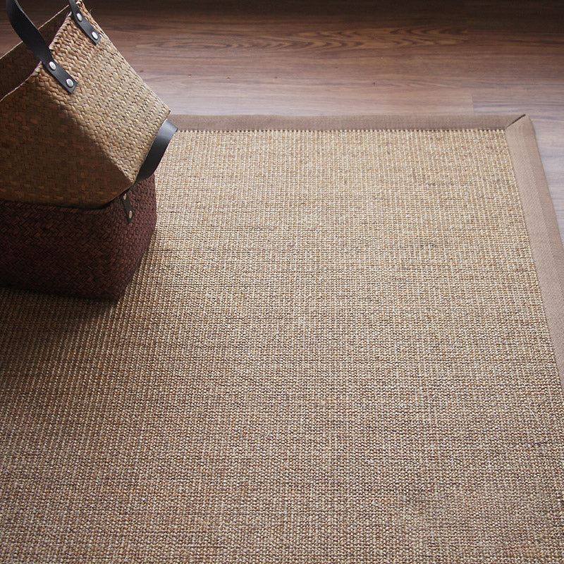Rynx | Brown Living Room Carpet Country Landscape Simple Carpet Sisal Non-slip Pet Friendly Washable Area Rug