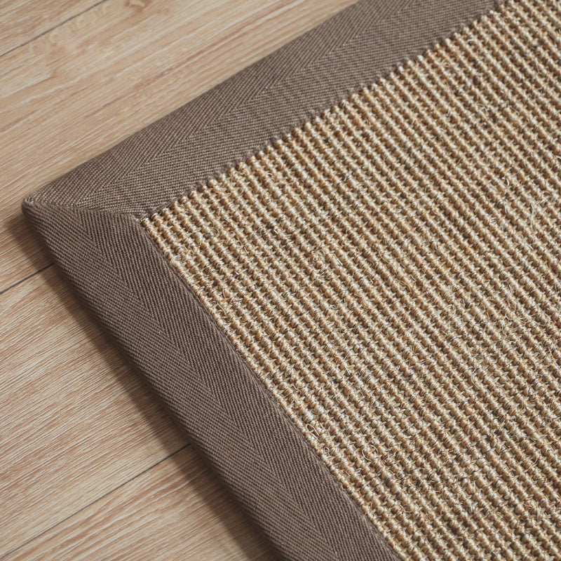 Rynx | Brown Living Room Carpet Country Landscape Simple Carpet Sisal Non-slip Pet Friendly Washable Area Rug