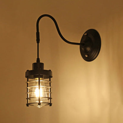 Rynx | Metal Cylinder/Hexagonal Engaged Wall Lamp Farm 1 Lamp Restaurant Wall Mount Fixture in Black