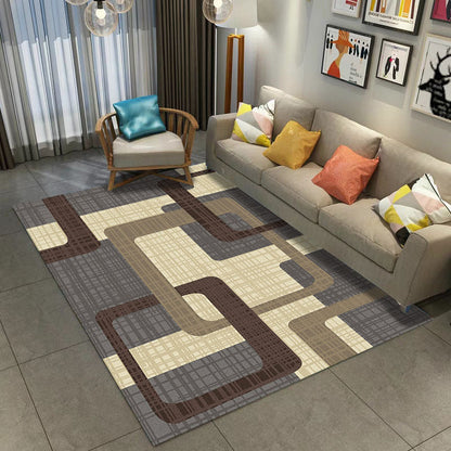 Rynx | Retro Multicolor Abstract Carpet Polypropylene Industrial Area Carpet Stain Resistant Non-Slip Pet Friendly Carpet for Guest Room