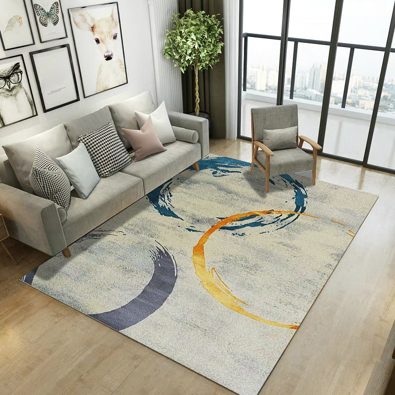 Rynx | Retro Multicolor Abstract Carpet Polypropylene Industrial Area Carpet Stain Resistant Non-Slip Pet Friendly Carpet for Guest Room
