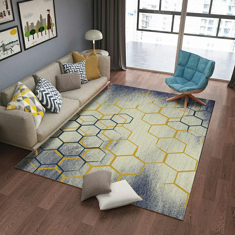 Rynx | Retro Multicolor Abstract Carpet Polypropylene Industrial Area Carpet Stain Resistant Non-Slip Pet Friendly Carpet for Guest Room