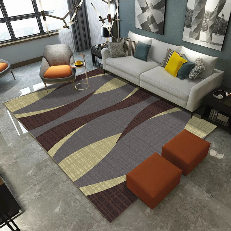 Rynx | Retro Multicolor Abstract Carpet Polypropylene Industrial Area Carpet Stain Resistant Non-Slip Pet Friendly Carpet for Guest Room