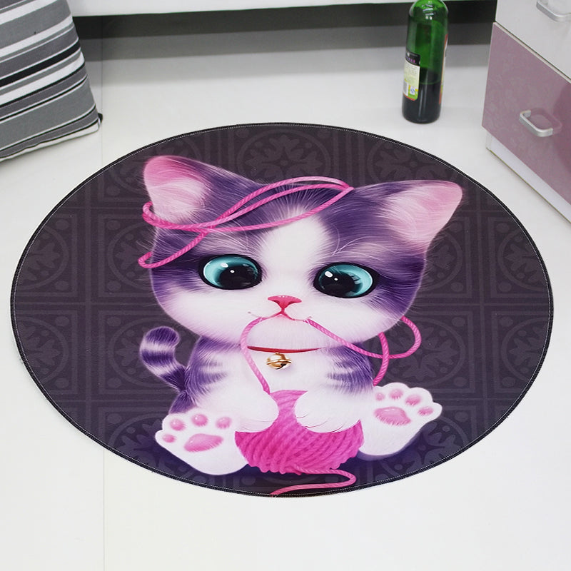 Rynx | Cute Pet Patterned Rug Multi Colored Cartoon Carpet Cotton Stain Resistant Non-Slip Backing Pet Friendly Rug for Bedroom
