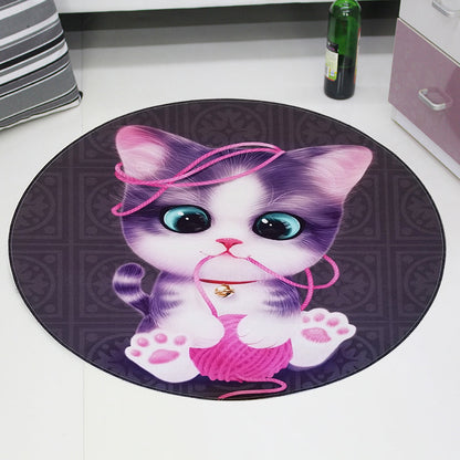 Rynx | Cute Pet Patterned Rug Multi Colored Cartoon Carpet Cotton Stain Resistant Non-Slip Backing Pet Friendly Rug for Bedroom