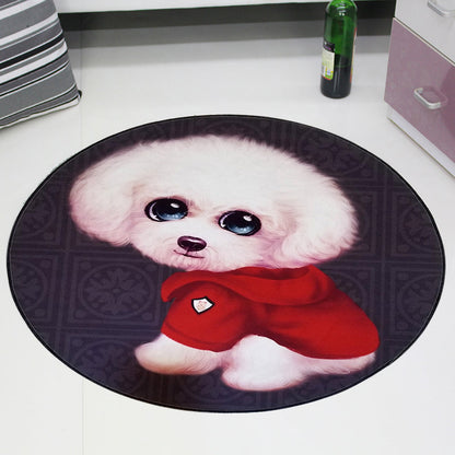 Rynx | Cute Pet Patterned Rug Multi Colored Cartoon Carpet Cotton Stain Resistant Non-Slip Backing Pet Friendly Rug for Bedroom