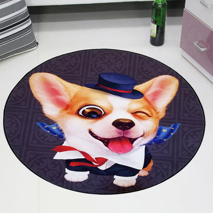 Rynx | Cute Pet Patterned Rug Multi Colored Cartoon Carpet Cotton Stain Resistant Non-Slip Backing Pet Friendly Rug for Bedroom