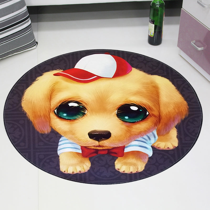 Rynx | Cute Pet Patterned Rug Multi Colored Cartoon Carpet Cotton Stain Resistant Non-Slip Backing Pet Friendly Rug for Bedroom