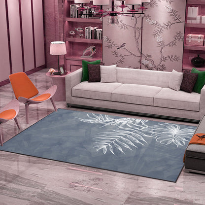 Rynx | Multi-Colored Plant Print Rug Polyester Nordic Carpet Stain Resistant Pet Friendly Non-Slip Rug for Family Room