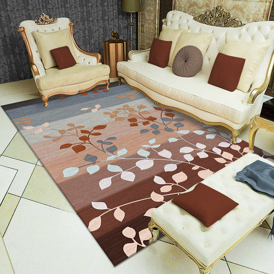 Rynx | Fancy Contemporary Rug Multi Color Botanical Rug Non-Slip Backing Pet Friendly Machine Washable Carpet for Home Decor