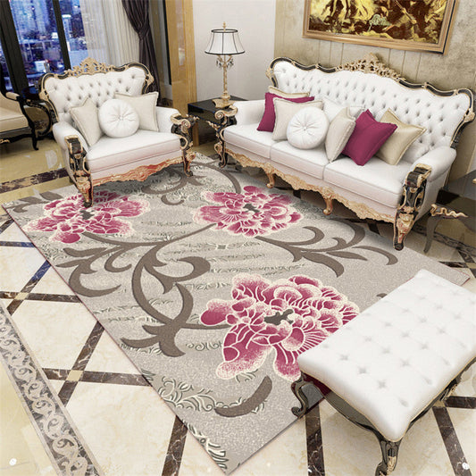 Rynx | Modern Botanical Rug Multi-Color Polypropylene Area Carpet Stain Resistant Anti-Slip Pet Friendly Rug for Room