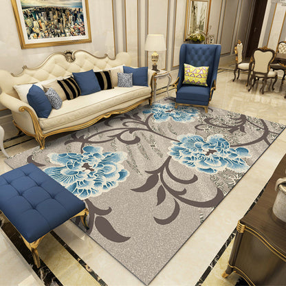 Rynx | Modern Botanical Rug Multi-Color Polypropylene Area Carpet Stain Resistant Anti-Slip Pet Friendly Rug for Room