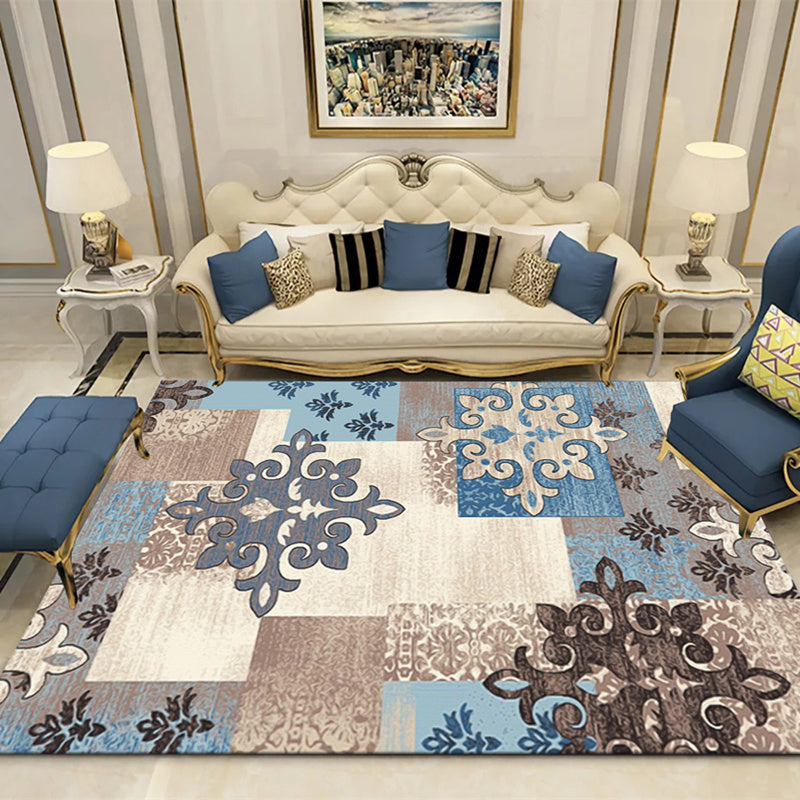 Rynx | Modern Botanical Rug Multi-Color Polypropylene Area Carpet Stain Resistant Anti-Slip Pet Friendly Rug for Room