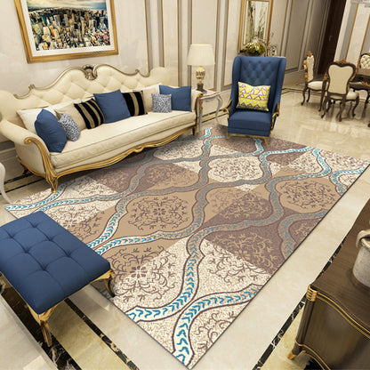 Rynx | Modern Botanical Rug Multi-Color Polypropylene Area Carpet Stain Resistant Anti-Slip Pet Friendly Rug for Room