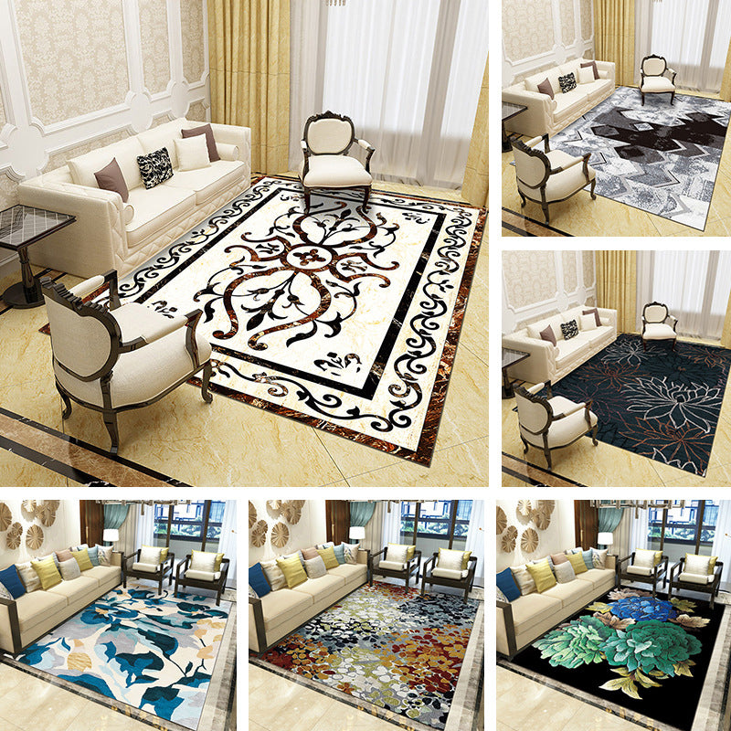 Rynx | Gorgeous Multi Colored Modern Rug Polyester Flower Blossom Rug Pet Friendly Anti-Slip Stain Resistant Carpet for Home