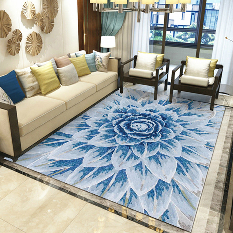 Rynx | Gorgeous Multi Colored Modern Rug Polyester Flower Blossom Rug Pet Friendly Anti-Slip Stain Resistant Carpet for Home
