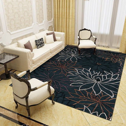 Rynx | Gorgeous Multi Colored Modern Rug Polyester Flower Blossom Rug Pet Friendly Anti-Slip Stain Resistant Carpet for Home