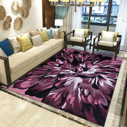 Rynx | Gorgeous Multi Colored Modern Rug Polyester Flower Blossom Rug Pet Friendly Anti-Slip Stain Resistant Carpet for Home