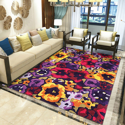Rynx | Gorgeous Multi Colored Modern Rug Polyester Flower Blossom Rug Pet Friendly Anti-Slip Stain Resistant Carpet for Home