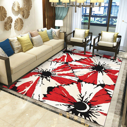 Rynx | Gorgeous Multi Colored Modern Rug Polyester Flower Blossom Rug Pet Friendly Anti-Slip Stain Resistant Carpet for Home