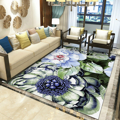 Rynx | Gorgeous Multi Colored Modern Rug Polyester Flower Blossom Rug Pet Friendly Anti-Slip Stain Resistant Carpet for Home