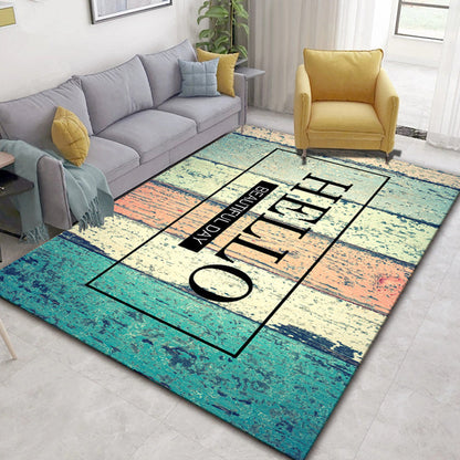 Rynx | Glam Nordic Area Rug Multi-Colored Plant Carpet Stain Resistant Washable Anti-Slip Backing Rug for Sitting Room